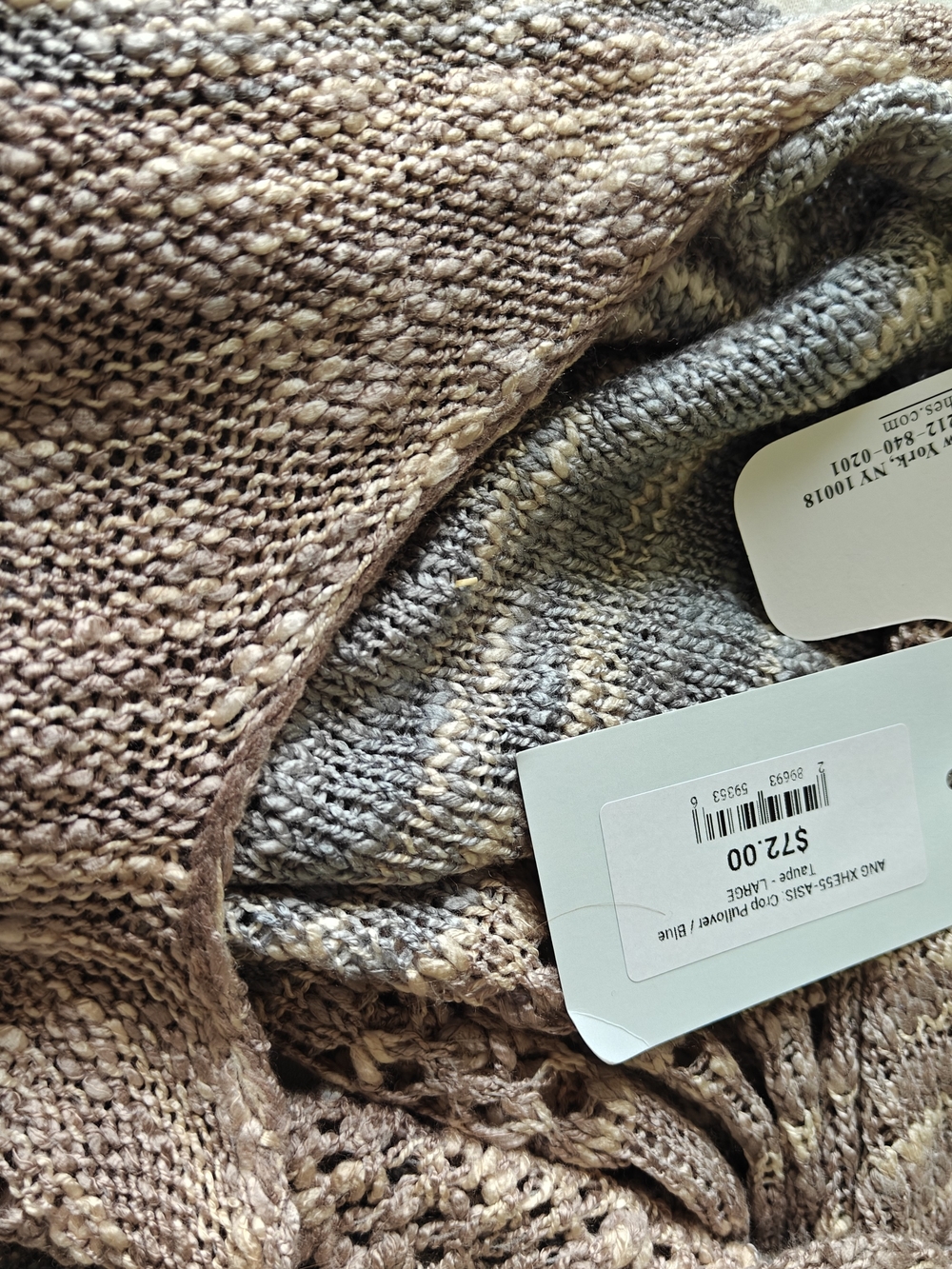 Open Knit Layering Cardigan in Taupe and Heather Gray